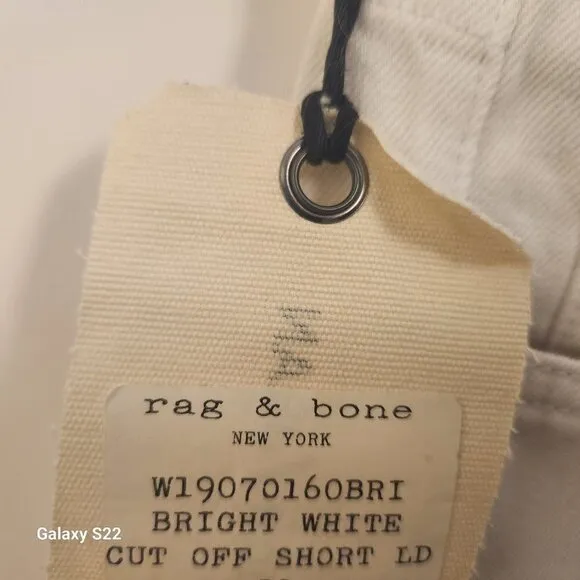 rag &amp; bone white cut off jean shorts. NWT. Size: various
