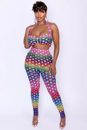 Rainbow Drops Halter Set