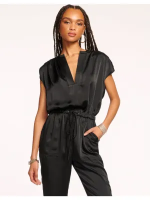 Ramy Brook Hudson Extended Shoulder Jumpsuit in Black