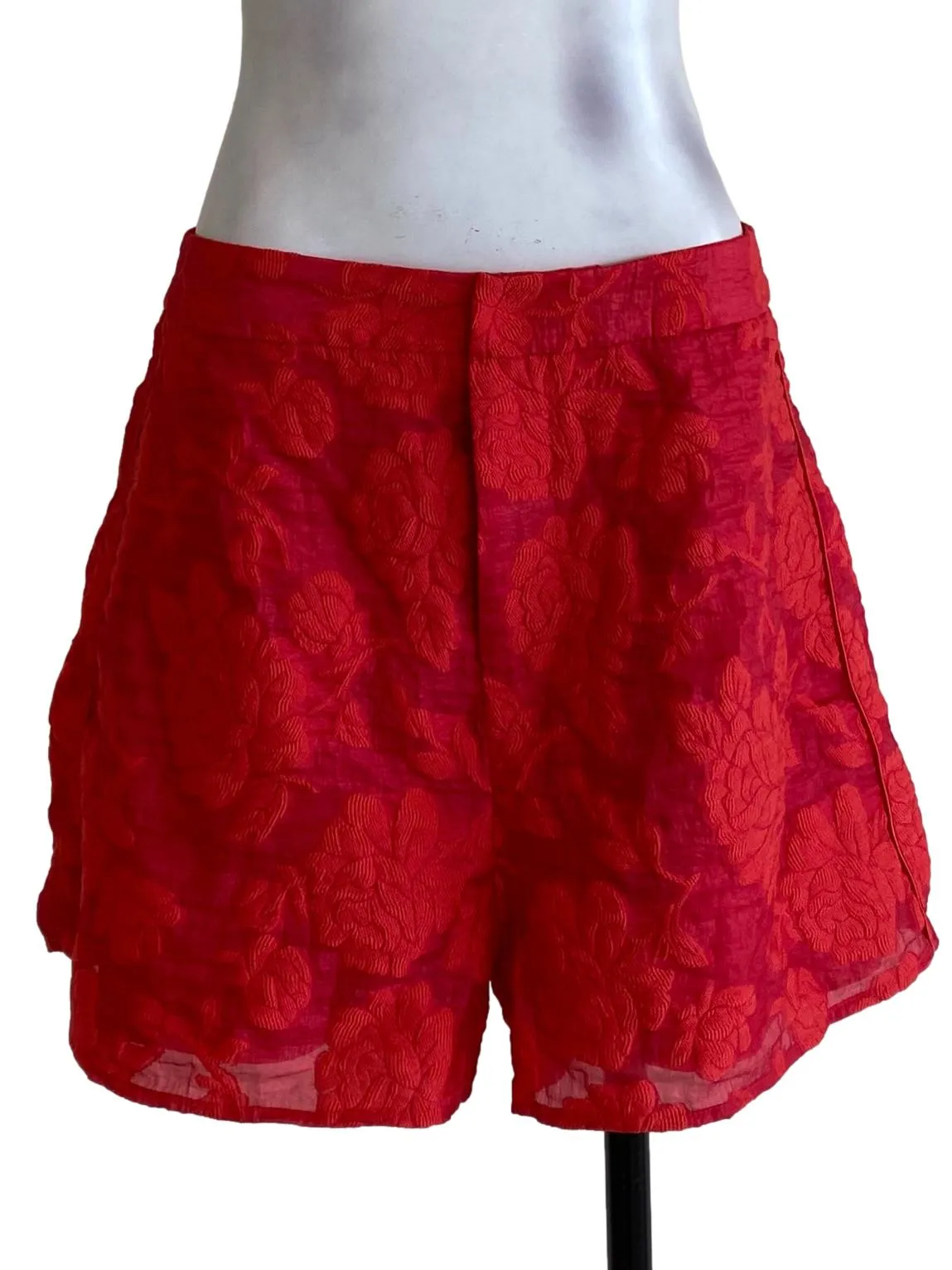 Red Floral Shorts