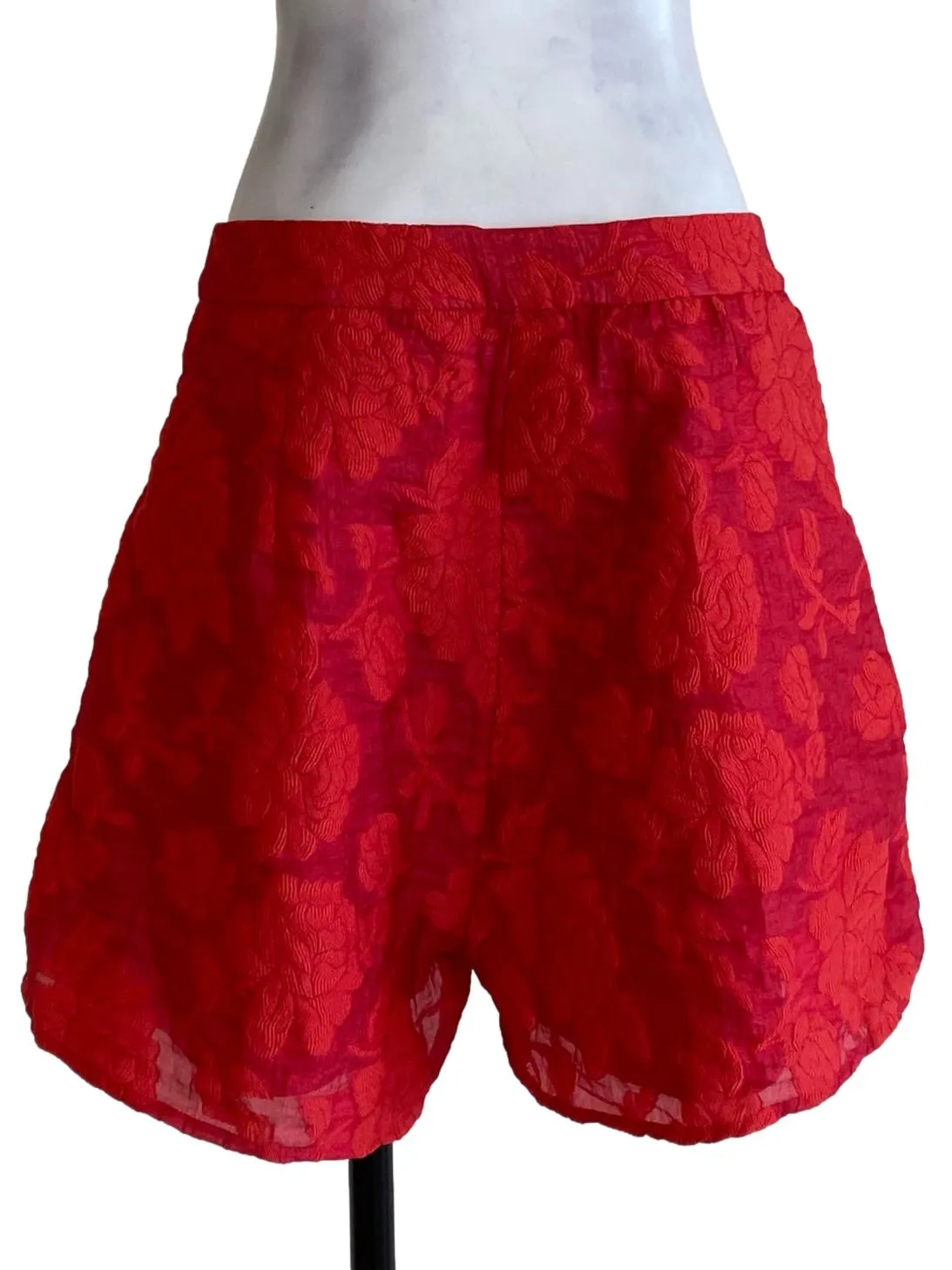 Red Floral Shorts