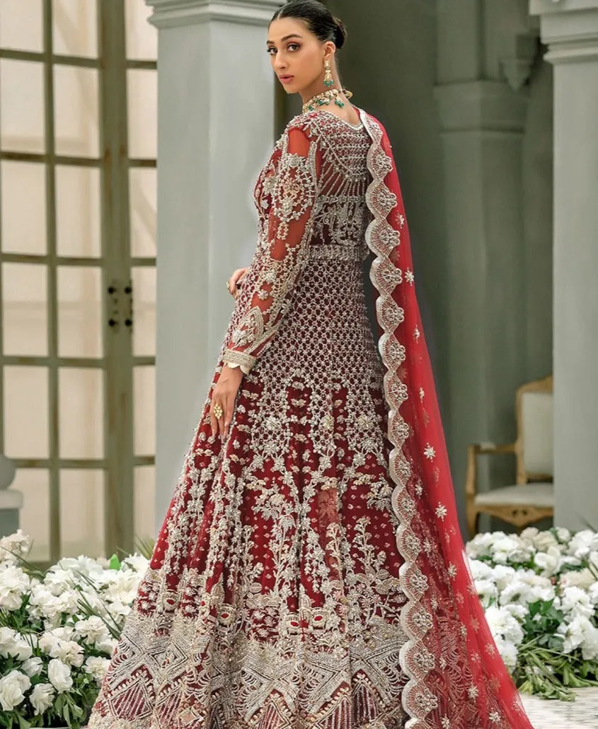 Red Front Open Gown Lehenga Pakistani Wedding Dresses