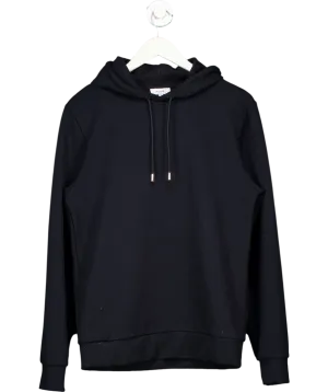 REISS Interlock Jersey Drawstring Hoodie In Black UK S