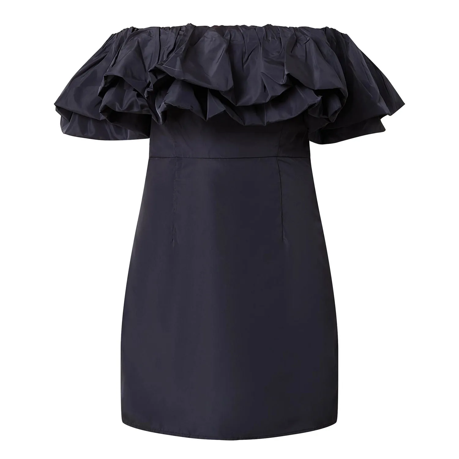 Rhode Resort Black Vivi off the Shoulder ruffle Mini Dress  UK 10