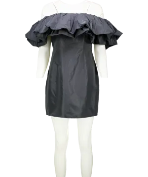 Rhode Resort Black Vivi off the Shoulder ruffle Mini Dress UK 8