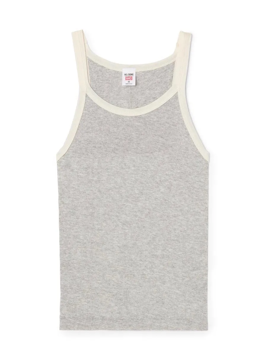 Ribbed Tank (Grey with Vintage White)
