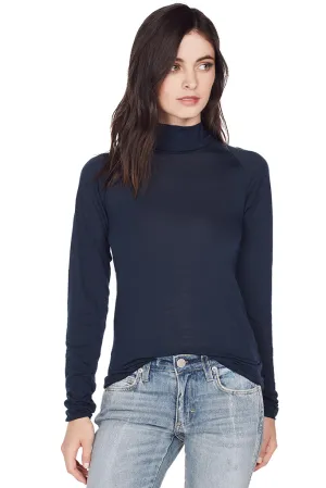 Ribbed Turtleneck T Shirt
