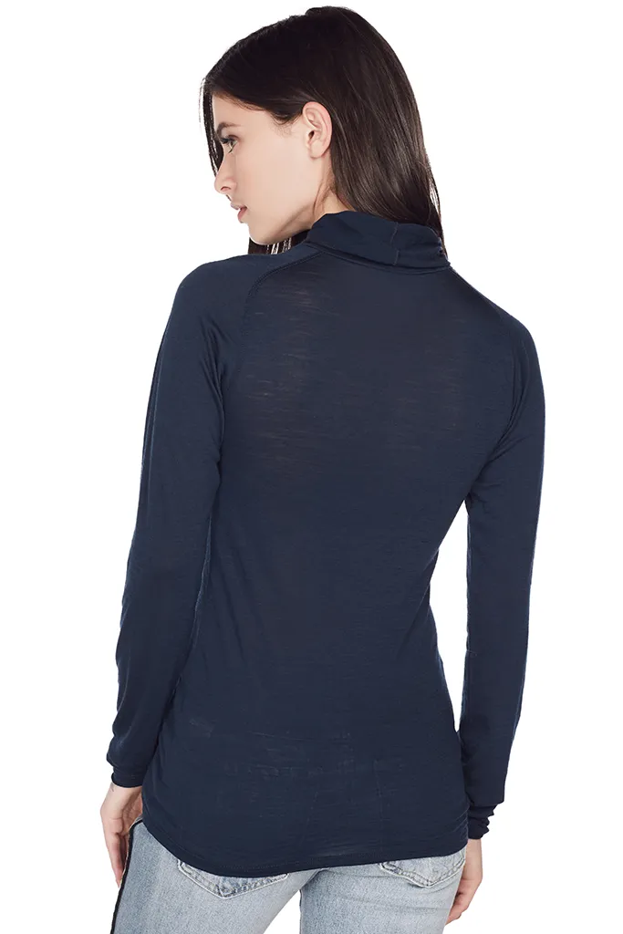 Ribbed Turtleneck T Shirt