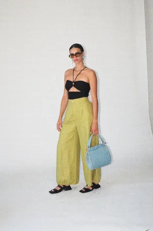 Rita Pant in Matcha Linen- Size 4 SAMPLE