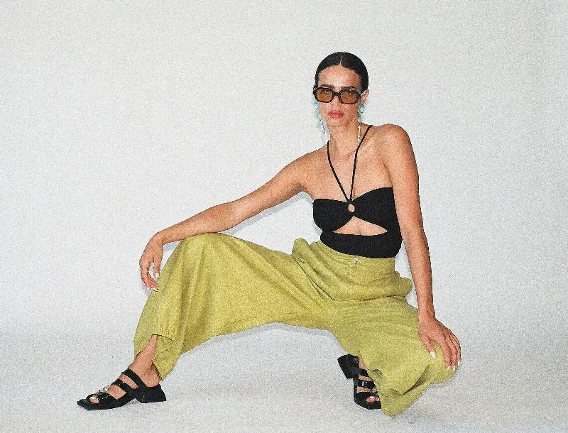Rita Pant in Matcha Linen- Size 4 SAMPLE
