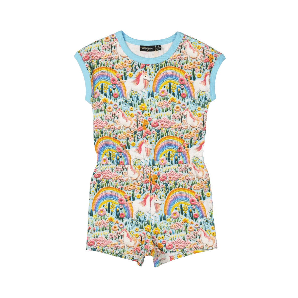 ROCK YOUR BABY EMBROIDERED UNICORNS ROMPER