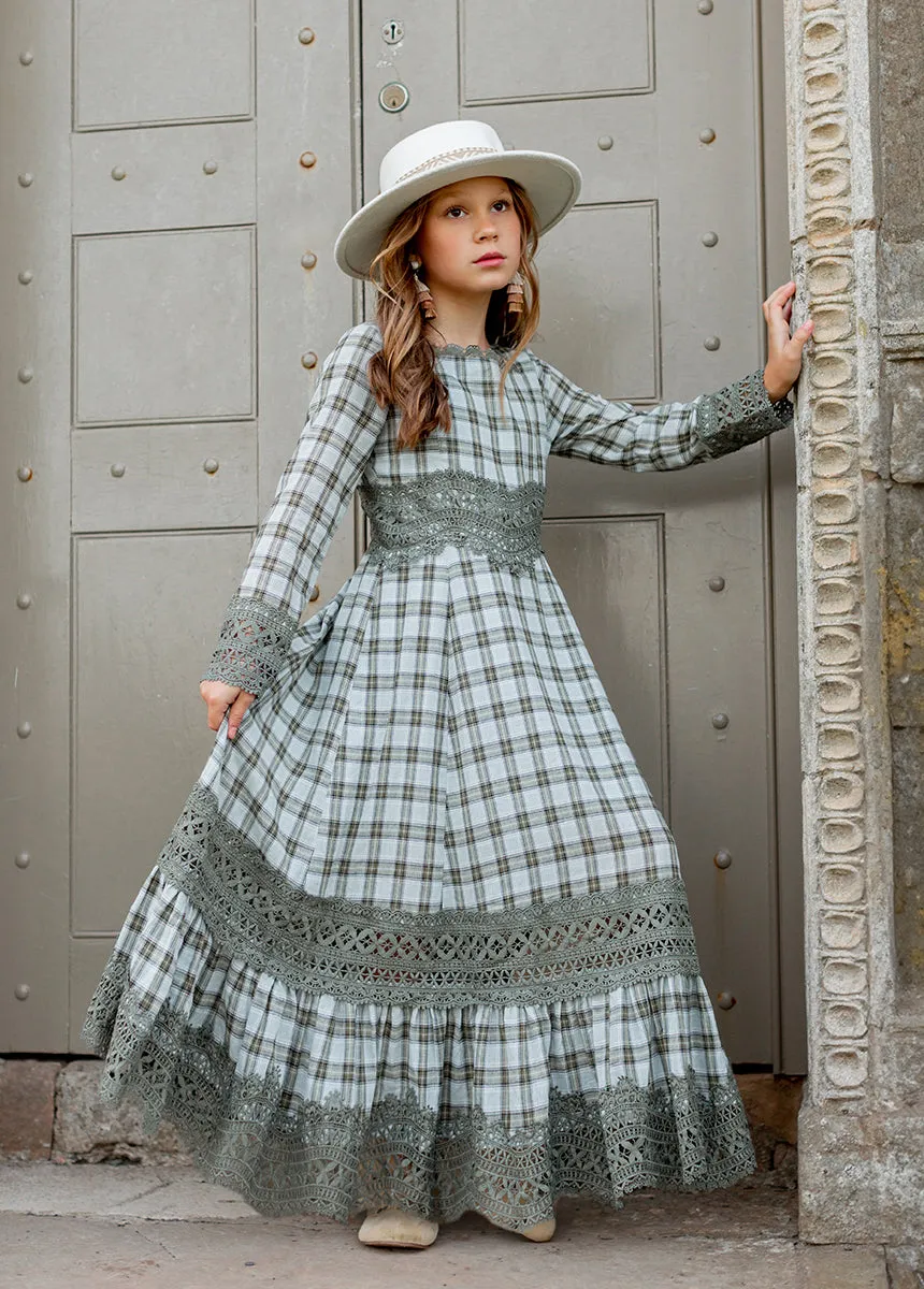 Rosi Dress in Smoke Blue Plaid