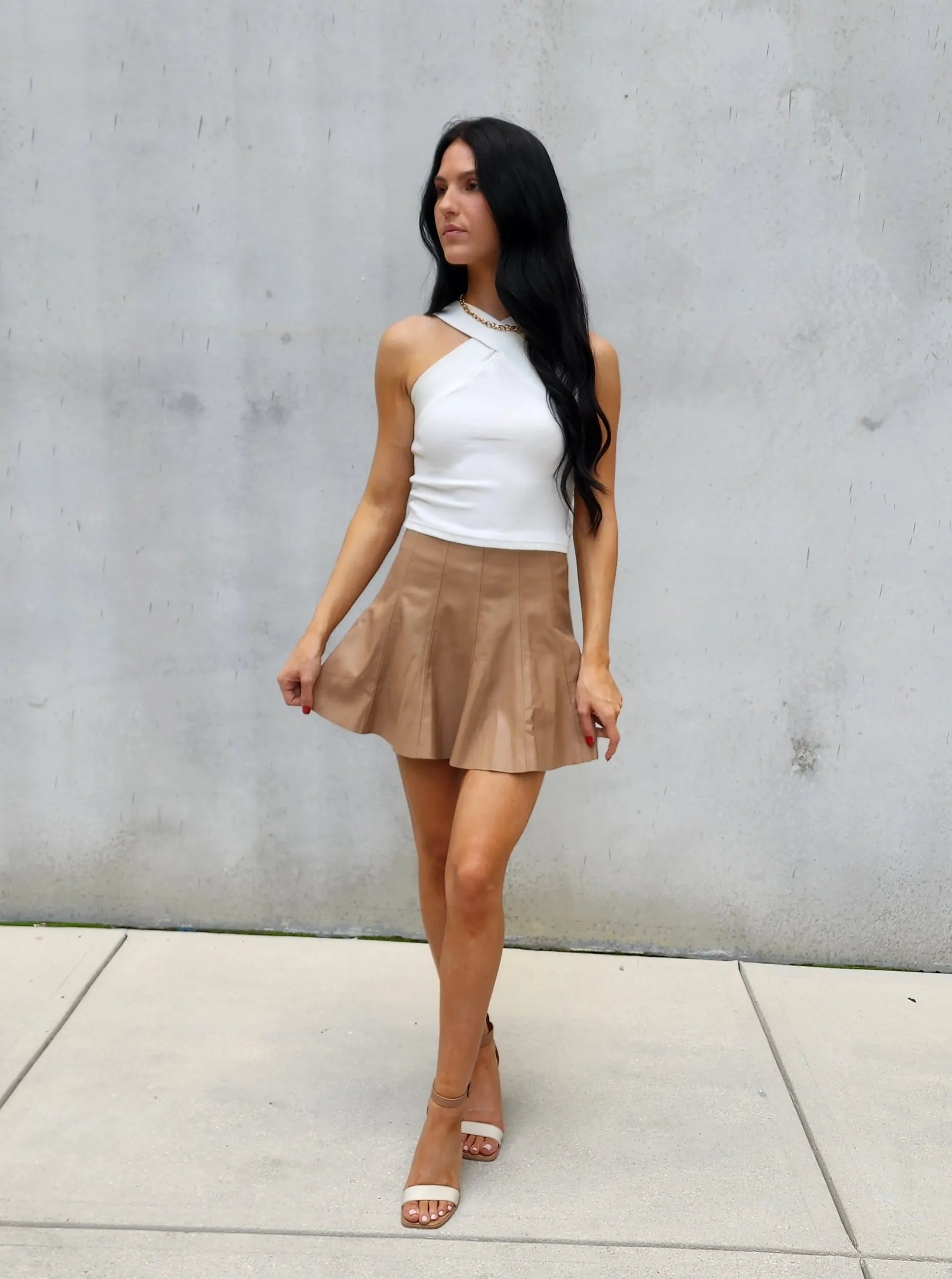 Rowan Faux Leather  Mini Skirt- Final Sale