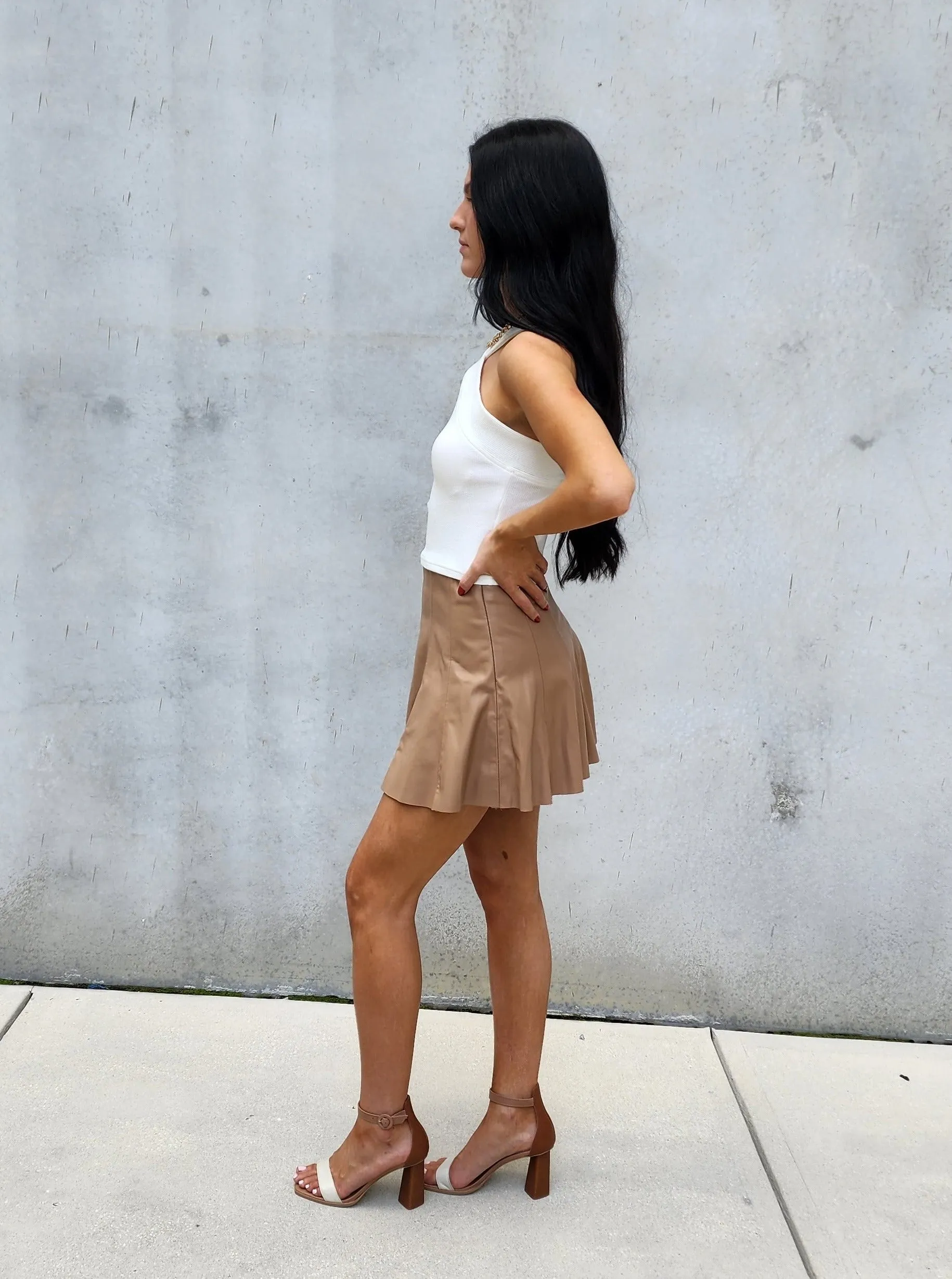Rowan Faux Leather  Mini Skirt- Final Sale