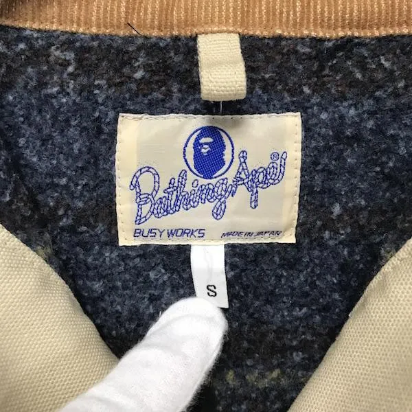 [S] A Bathing Ape Bape Vintage 'FedEx' Blanket Lined Jacket Beige