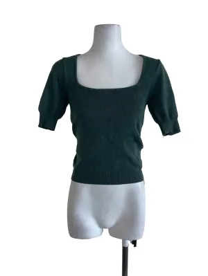 Sage Green Scoop Neck Ribbed Top