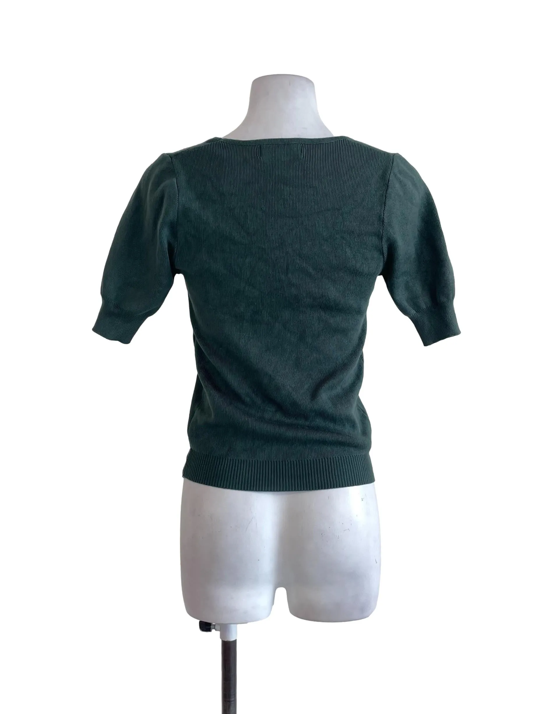Sage Green Scoop Neck Ribbed Top