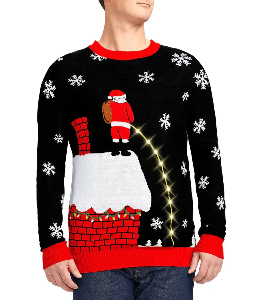 SALE Leaky Roof Men's Light-Up Ugly Christmas Sweater