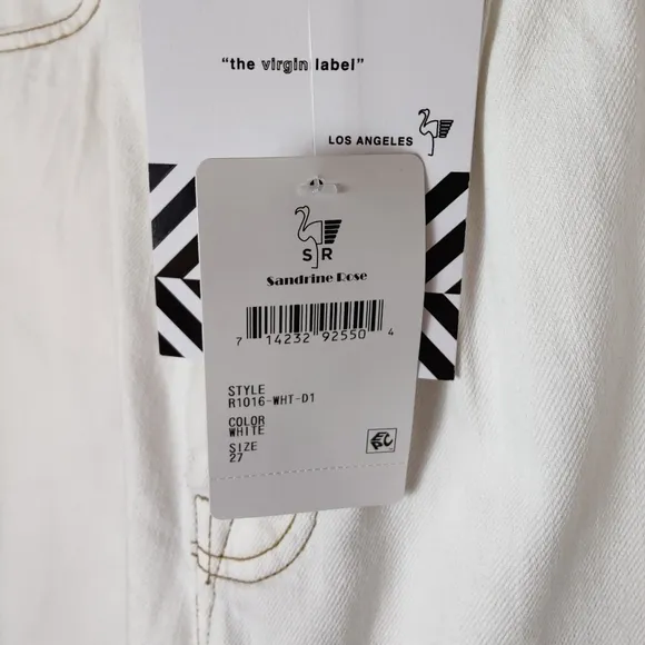 Sandrine Rose X Free People The Fred High Waist White Buckle Pants Size 27