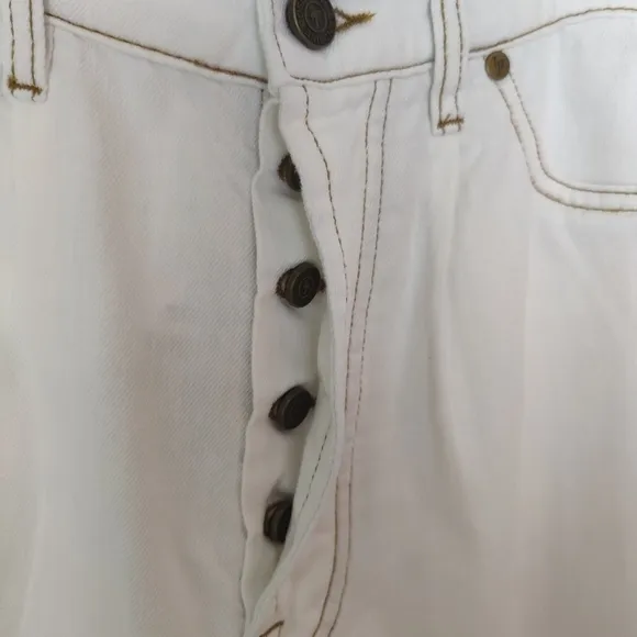 Sandrine Rose X Free People The Fred High Waist White Buckle Pants Size 27