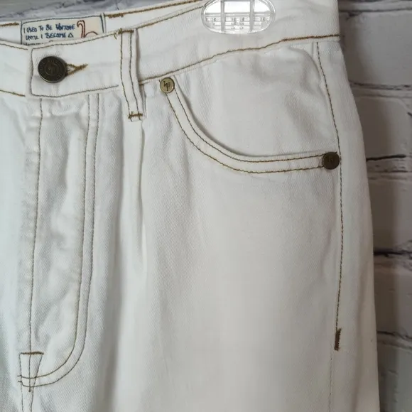 Sandrine Rose X Free People The Fred High Waist White Buckle Pants Size 27