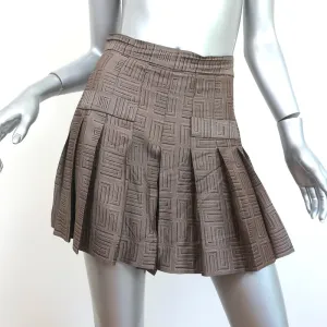 Sandro Pleated Skort Gael Brown Jacquard Size 36 Layered Shorts