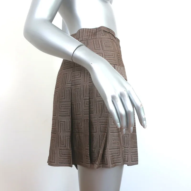 Sandro Pleated Skort Gael Brown Jacquard Size 36 Layered Shorts