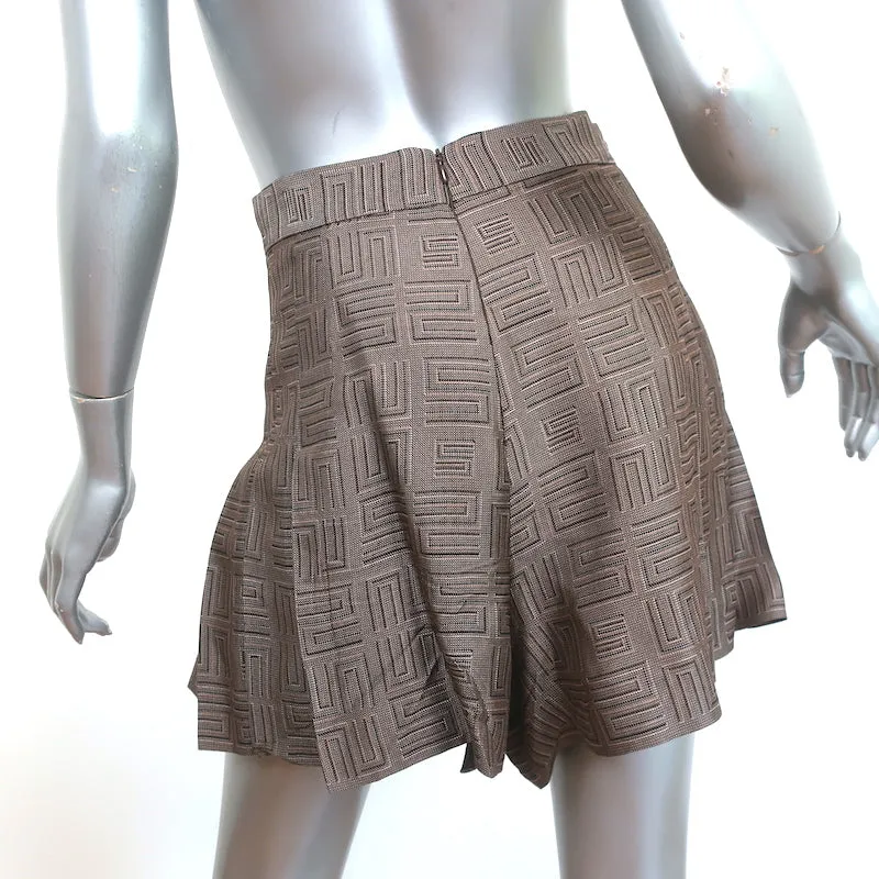 Sandro Pleated Skort Gael Brown Jacquard Size 36 Layered Shorts