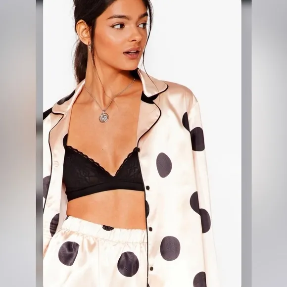 Satin Polka Dot Pajama Set D.