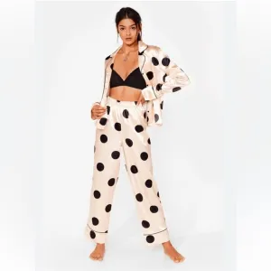 Satin Polka Dot Pajama Set D.