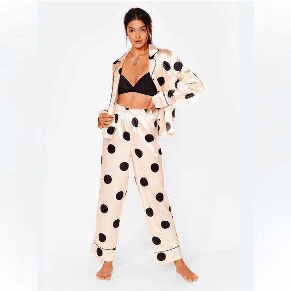 Satin Polka Dot Pajama Set D.