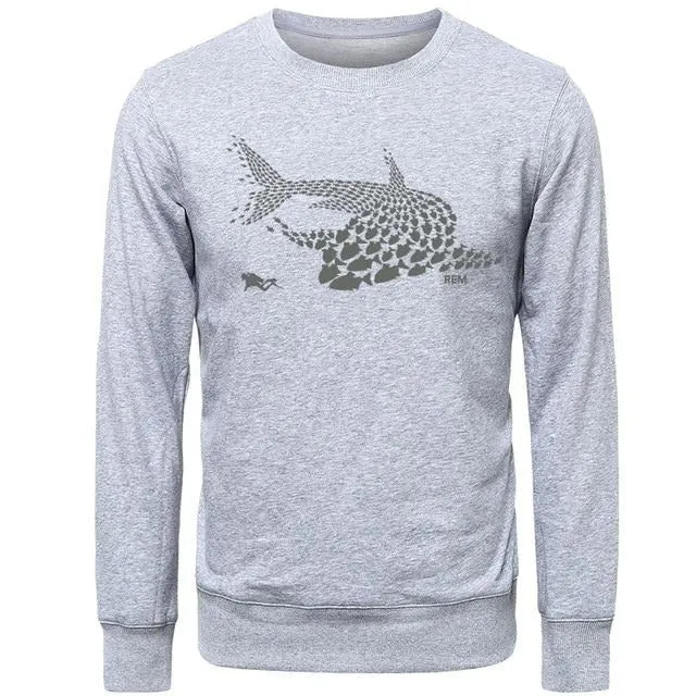 Scuba diving Sweatshirt Pullover for Men | Shark & Diver Collage