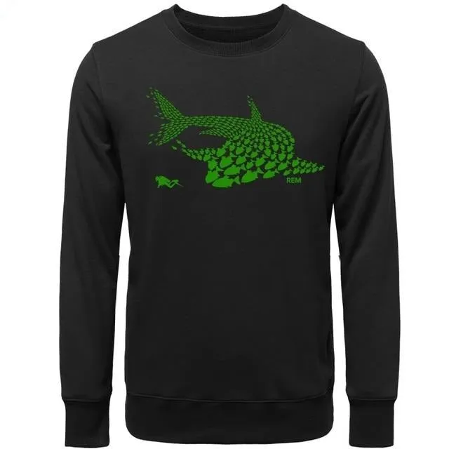 Scuba diving Sweatshirt Pullover for Men | Shark & Diver Collage