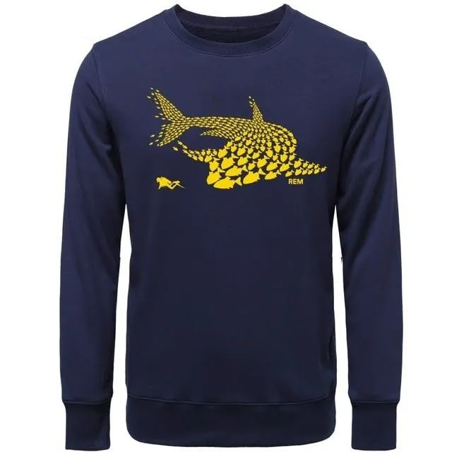 Scuba diving Sweatshirt Pullover for Men | Shark & Diver Collage