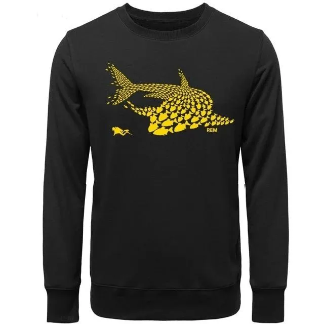 Scuba diving Sweatshirt Pullover for Men | Shark & Diver Collage