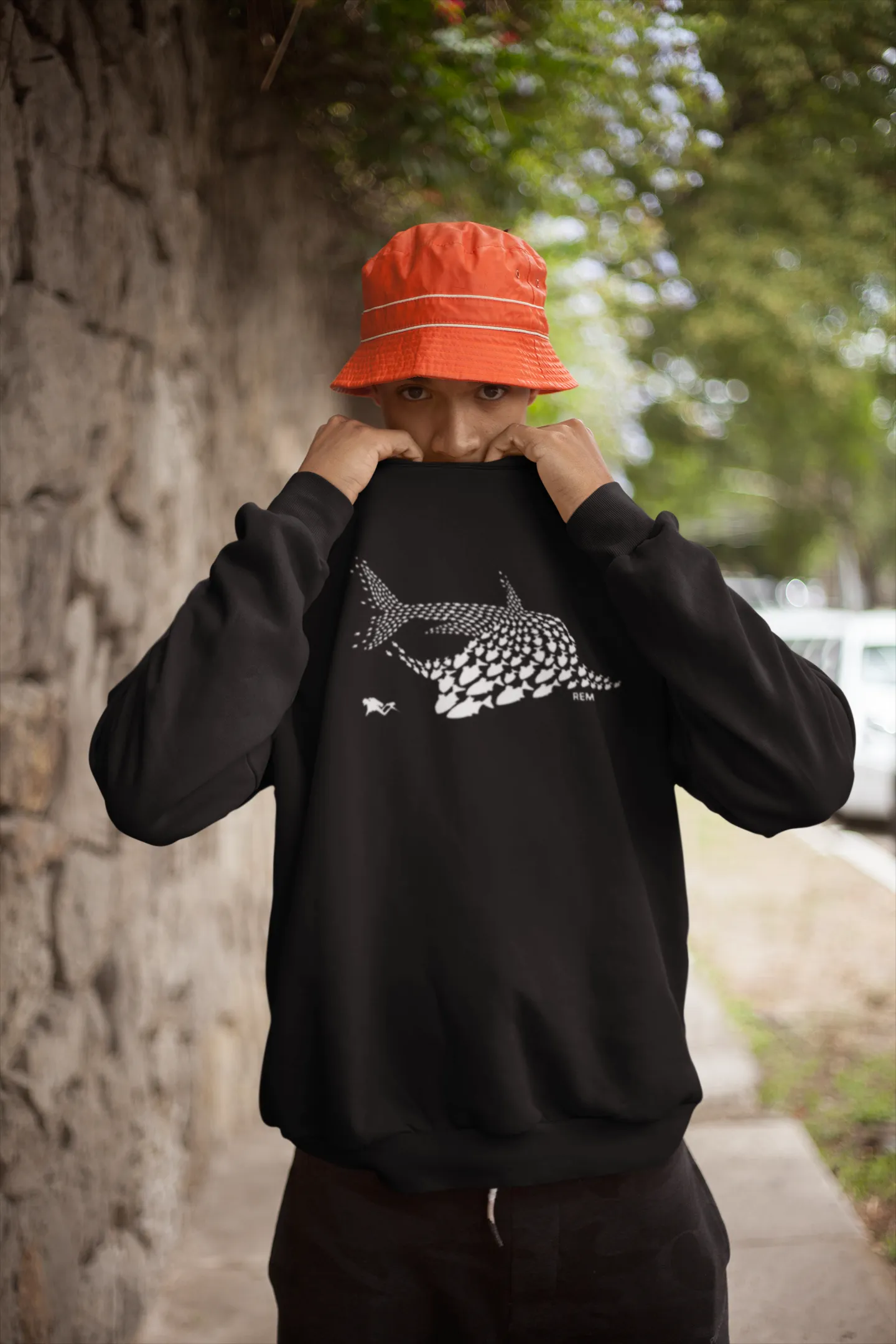 Scuba diving Sweatshirt Pullover for Men | Shark & Diver Collage