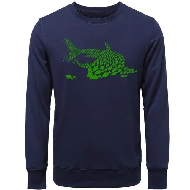 Scuba diving Sweatshirt Pullover for Men | Shark & Diver Collage