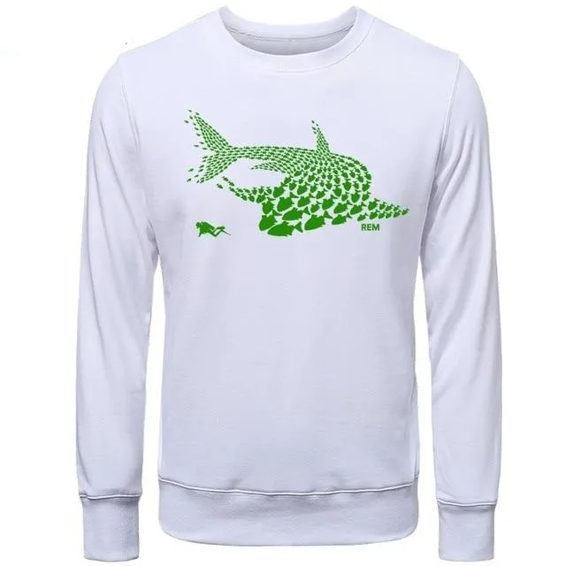 Scuba diving Sweatshirt Pullover for Men | Shark & Diver Collage