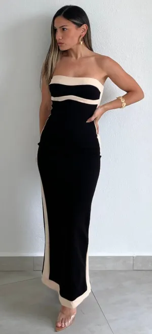 See Me Stun Black Tube Maxi Dress