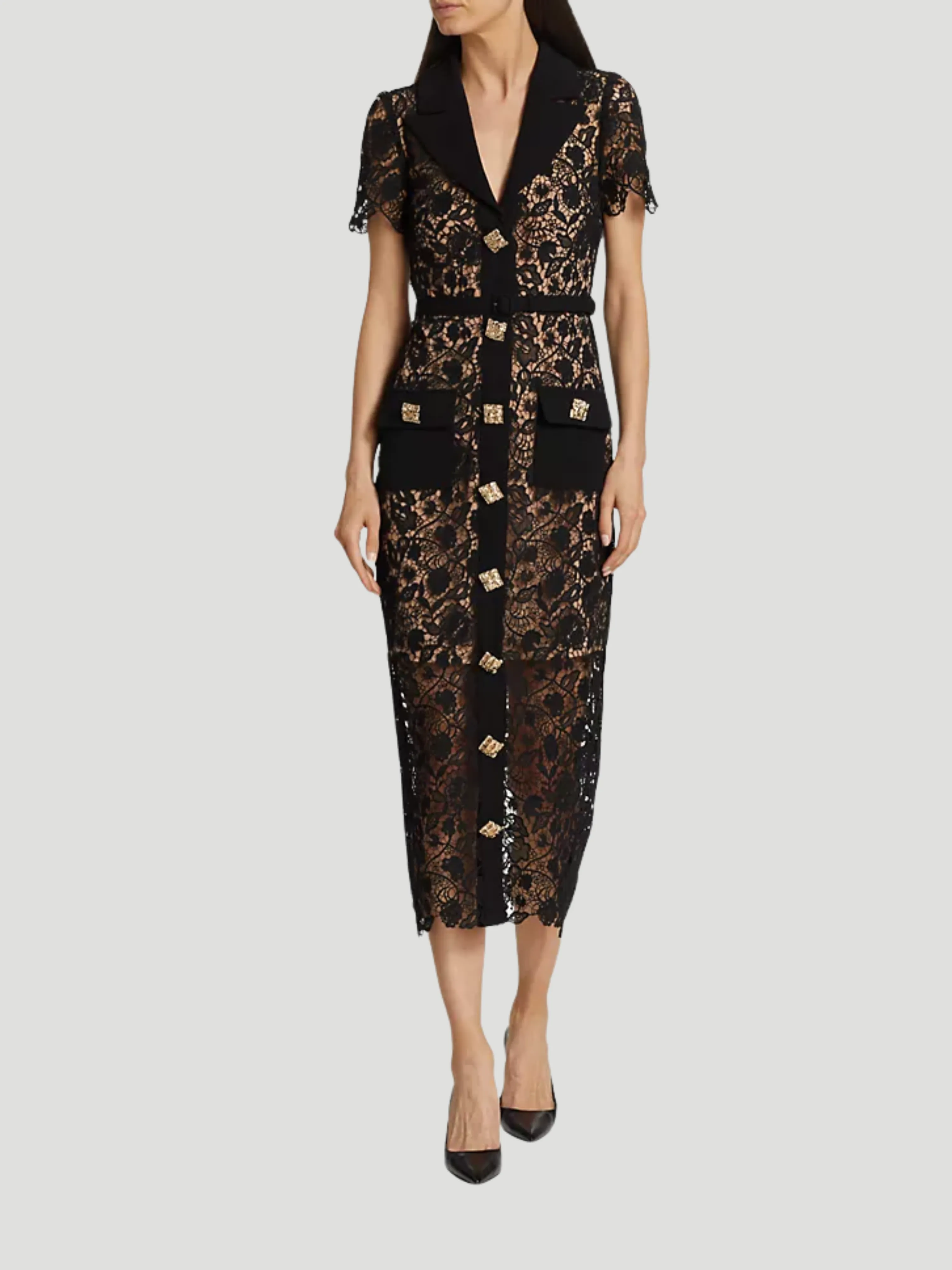 Self-Portrait Magnolia Lace Midi-Dress