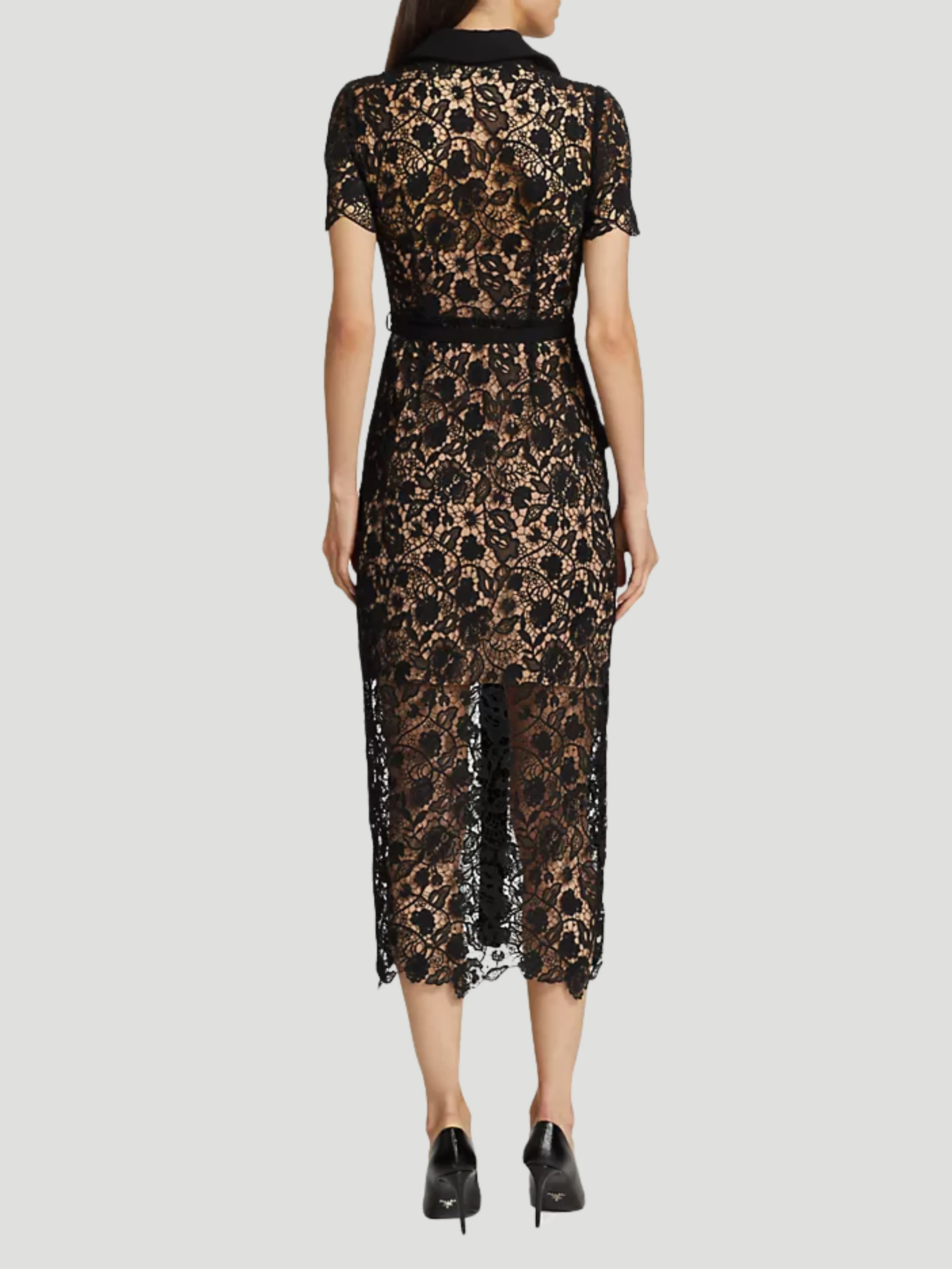 Self-Portrait Magnolia Lace Midi-Dress