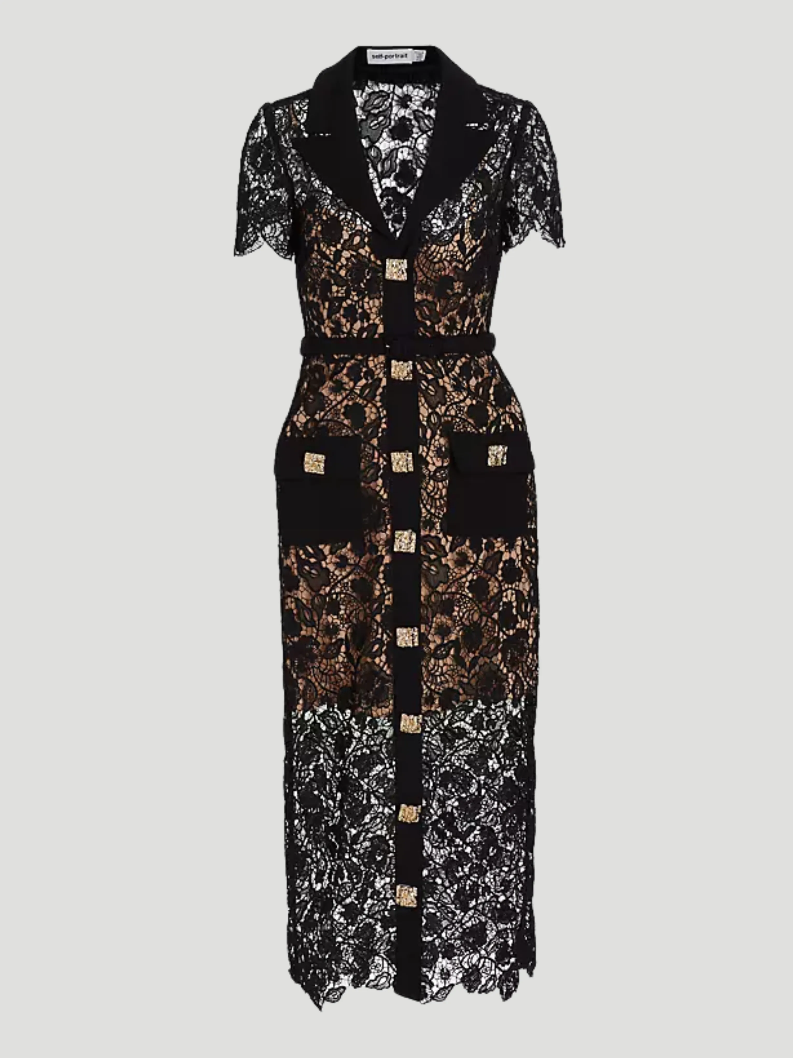 Self-Portrait Magnolia Lace Midi-Dress