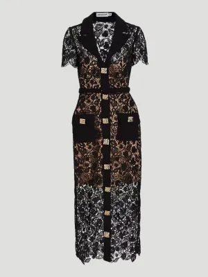 Self-Portrait Magnolia Lace Midi-Dress