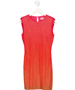 Self Portrait Orange Ombre Rhinestone Dress UK S