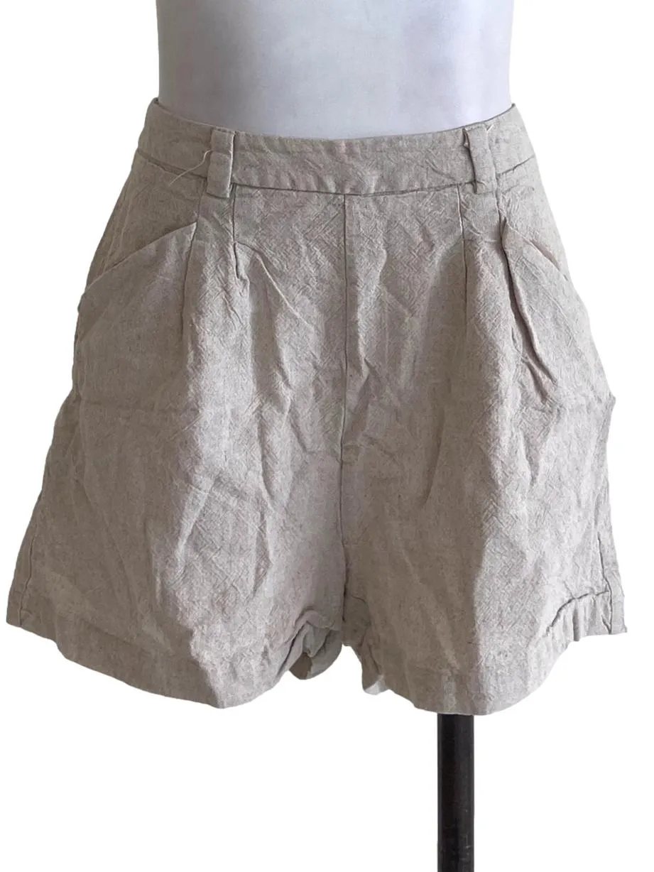 Sepia Brown Herringbone Shorts