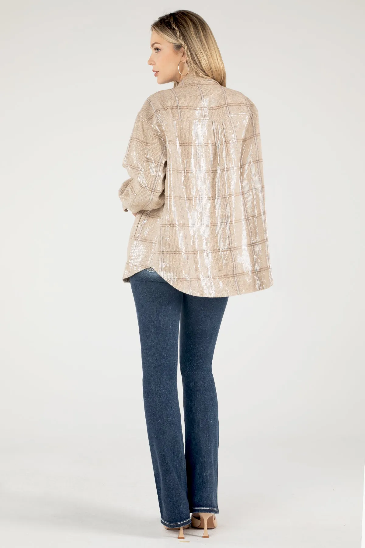 Sequin Plaid Shacket