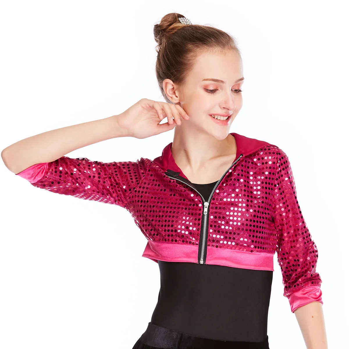 Sequins Hip Hop Street Hoodies Dance Top 5 Colors