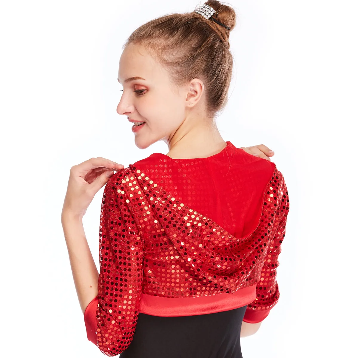 Sequins Hip Hop Street Hoodies Dance Top 5 Colors