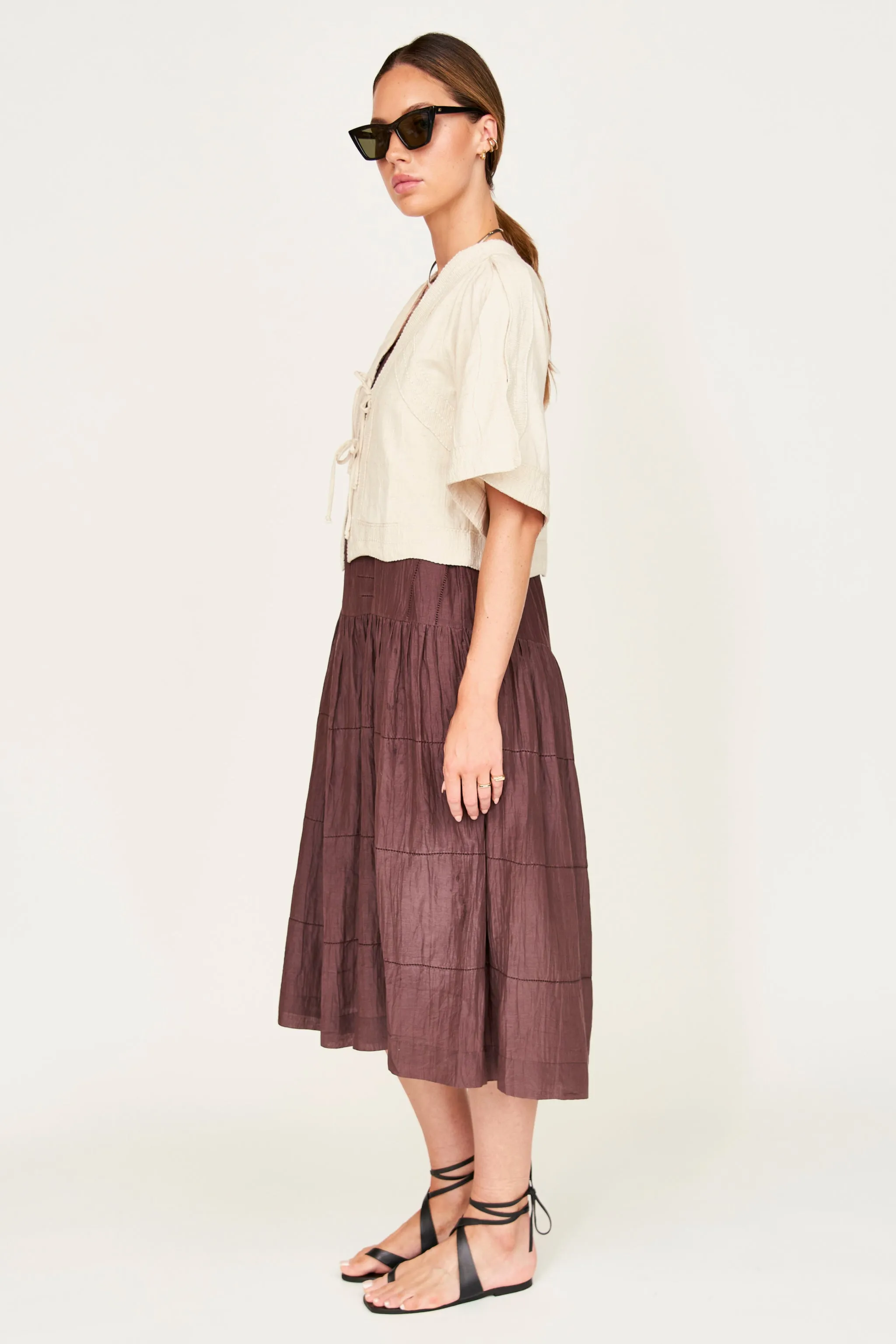 Seychelles Top in Oat Fossil