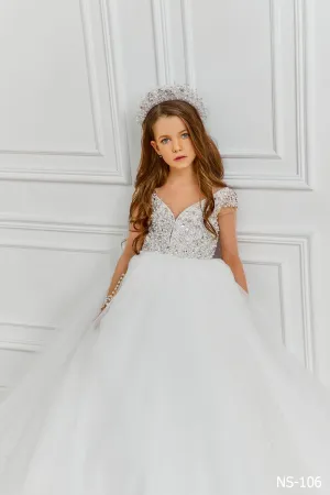 Shade of Elegance Tulle Flower Girl Dress